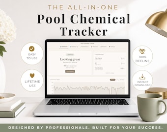 Pool Chemical Tracker | Pool Maintenance Log | Water Test Tracker | Pool Care Planner | Pool Chemistry Journal | Swimming Pool Tracker