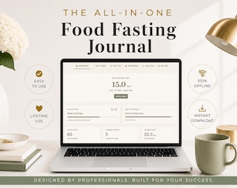 Fasting Journal | Intermittent Fasting Tracker | Wellness Planner | Fast Timer & Habit Tracker | Fasting Log Dashboard