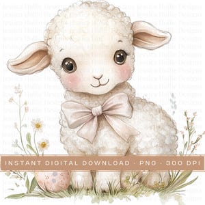 Cordero bebé de Pascua png, archivo png de cordero, cordero lindo, cordero de acuarela, clipart de cordero, png de Pascua, clipart de corderito, corderitos, conejito de Pascua