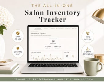 Salon Inventory Tracker | Salon Stock Management Planner | Beauty Business Inventory Dashboard | Hair Salon Product Tracker