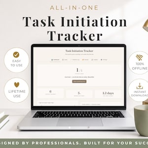 Task Initiation Tracker | ADHD Task Planner | Executive Function Planner | Productivity Tracker | ADHD Planner | Digital Planner