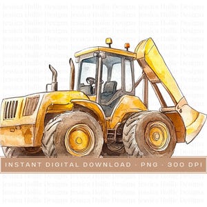 Acquerello Digger costruzione png, veicoli da costruzione png, clipart, acquerello, autocarro con cassone ribaltabile png, veicoli png, clipart bambino, camion png
