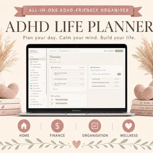 ADHD Life Planner | Digital Productivity Planner | 20-Module ADHD Planner | Budget Tracker, Habit Tracker, Meal Planner | Instant Download