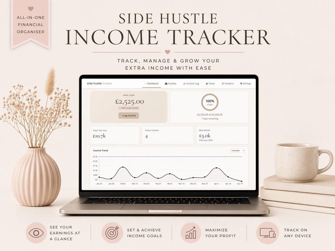Side Hustle Income Tracker App, Income Log and Expense Tracker ...