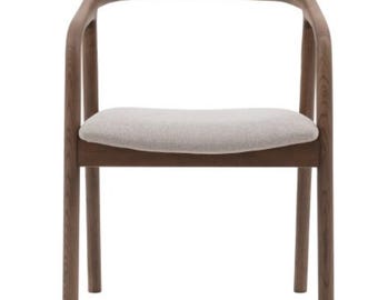 Walnut dining chair with upholstery