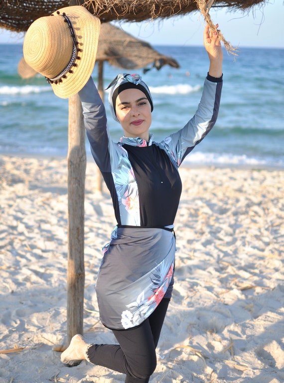 Modest Burkini Muslim Women Swimwear Full Cover Beachwear Islamic