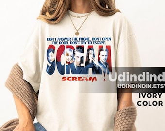 Scream Movie T-Shirt Classic 90s Horror Movie Graphic Tee, Ghostface Slasher Film Shirt, Retro Halloween Gift, Gift For Women and Men