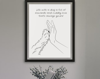 Dog lover gift, printable art.