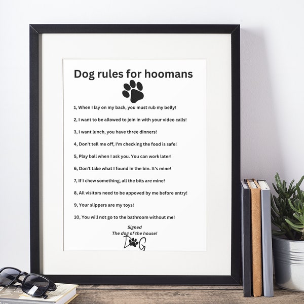 Dog House Rules Etsy