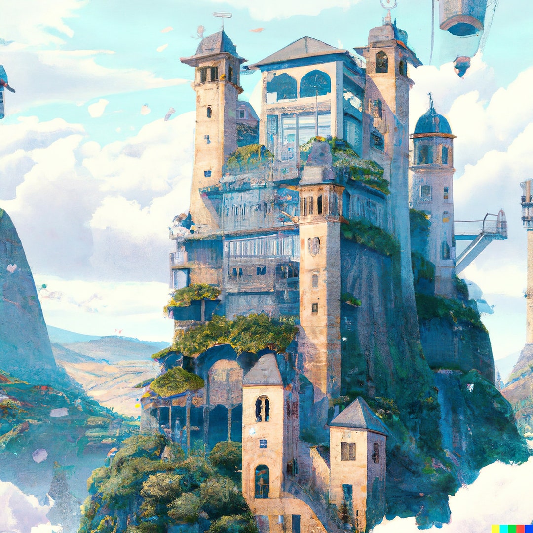 Abstract Art Fantasy Architecture Castle Sky Nature Gorgeous Colorful ...
