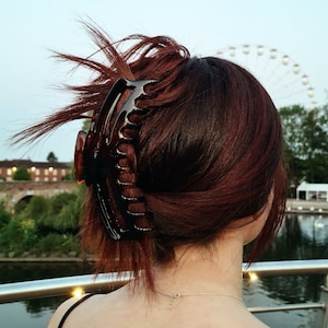 Extra Large Jumbo French Hair Claw/Jaw/Clamp/Clip | Made in France | Ladies/Women's 15cm (Tortoiseshell/Brown) | Ebuni Hair Accessories