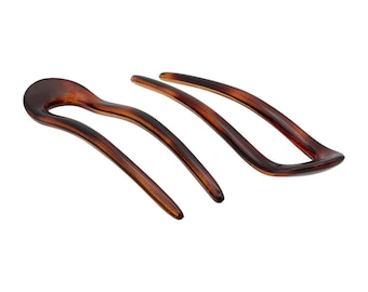 12cm Classic French Chignon pins Brown/Tortoiseshell | Made in France | Ebuni Hair Accessories