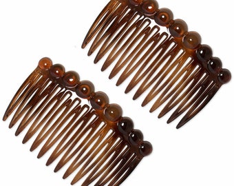 The Veva French Hair Combs (Pair) | Side Hair Combs / Hair Slides / Hair Grips | Made in France | Ebuni Hair Accessories