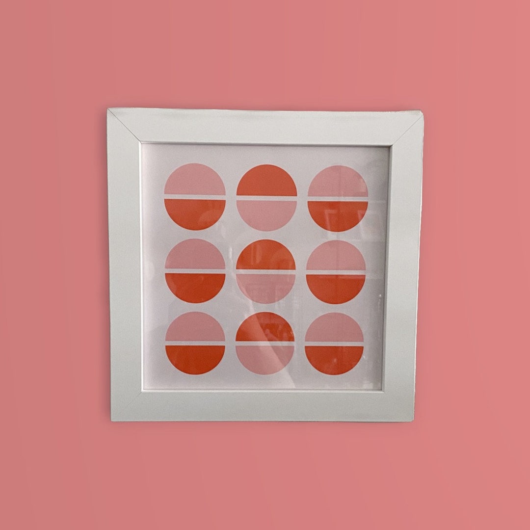 Framed Mod Dots Retro Art Print 10x10 Etsy