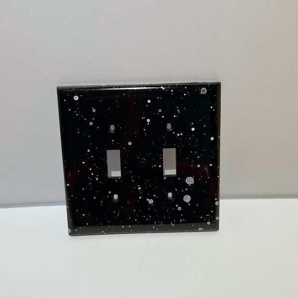 Black & White Cell Custom Painted Light Switch Cover Plate - Hand Painted and Sealed Perfect for Home Decor Upgrades