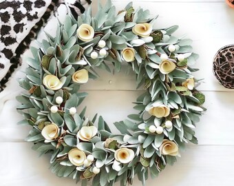 Handmade Spring Wreath | Hanging Wreath | All Seasons | Front Door Deco | Wreaths | Spring Home Decor | Luxury Wreaths | Outdoor Wreath