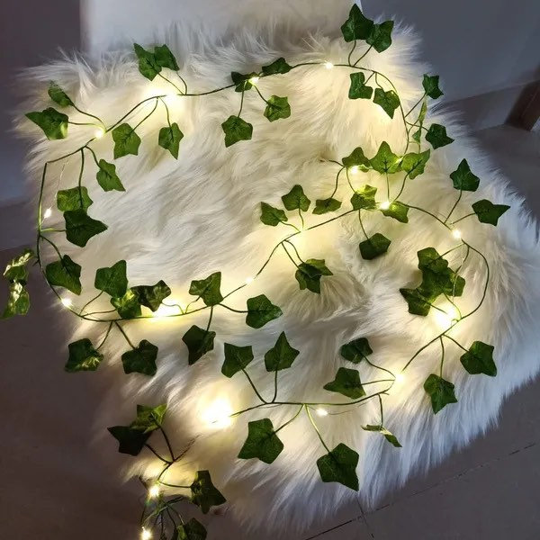 12 Pack Fake Vines for Room Decor with 100 LED String Light Artificial Ivy  Garland Hanging Plants Faux Greenery Leaves Bedroom Aesthetic Decor for