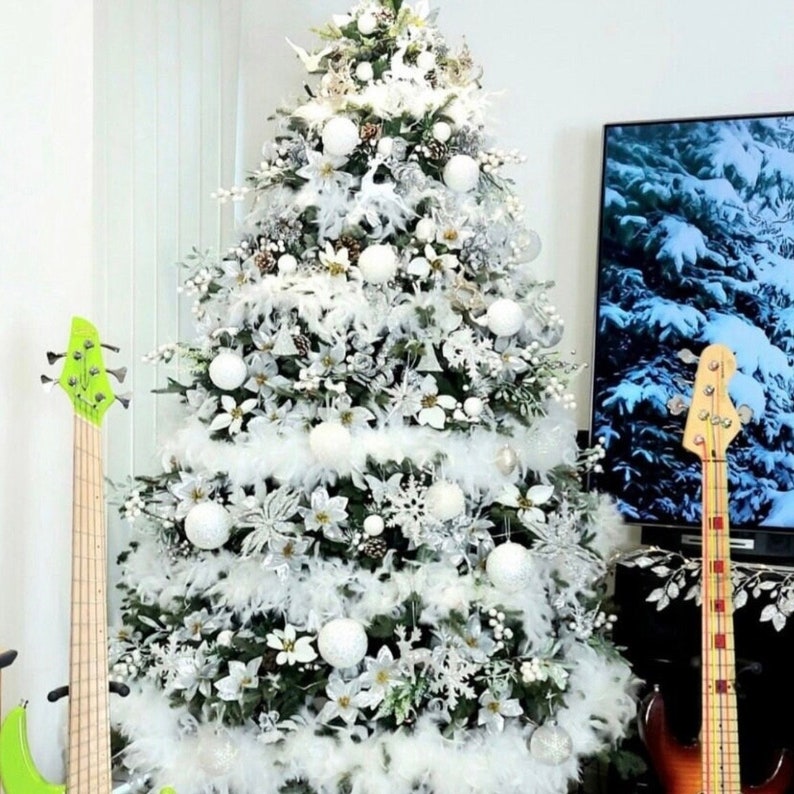 Hand Sewn Real Feather Garland White Feather Garland christmas