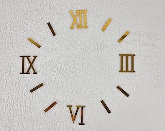Numeri romani in acrilico specchiato, numeri dorati e argentati per orologio da parete, quadrante, numero da tavolo, etichettatura