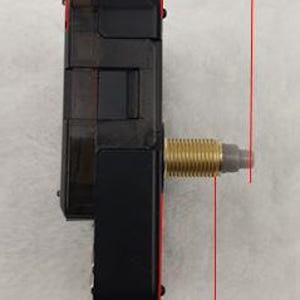 May include: A black clock movement with a gold-colored threaded shaft. The movement measures 16.5 mm wide, 31 mm long, and 23 mm high. The clock mechanism is designed for DIY clock projects and repairs.