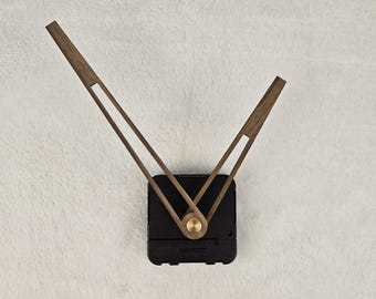 Silent quartz clock movement with wooden hands for wall clocks, walnut wooden clock hands set for clocks, quartz clock repair accessories