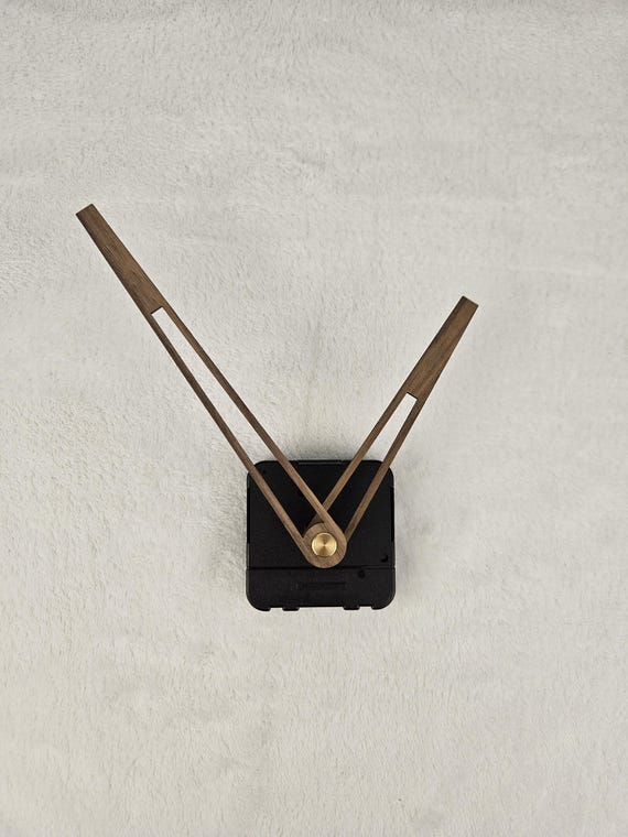 Quarz Uhrwerk lautlos mit Holz Zeigern für Wanduhr, Nuss Uhrzeiger aus Holz im Set für Uhr, Quarz Uhr Reperatur Uhrzubehör