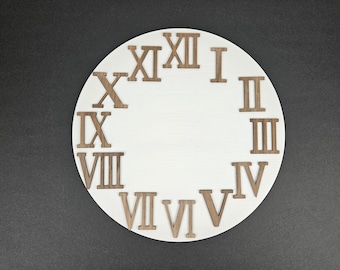 12 números romanos de madera de nogal, 5 cm, HZ1, números para reloj de pared, esfera de reloj, número de mesa, etiquetado, decoración, manualidades, reloj DIY