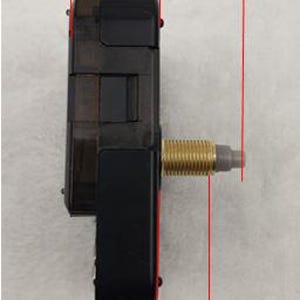 May include: A black clock movement with a gold-colored threaded shaft. The movement measures 16.5 mm wide, 16 mm high, and 9 mm deep. The clock mechanism is designed for DIY clock projects.