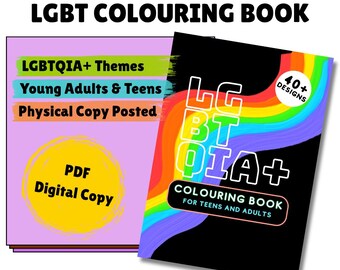 Printable** LGBTQIA+ Colouring Book, A4 size, Activity Book for Teenagers & Young Adults, LGBT