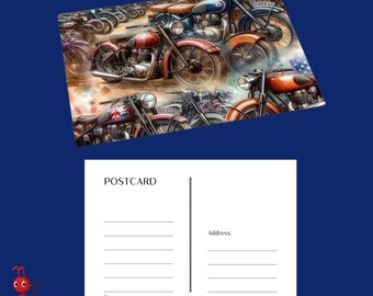 Vintage And Classic Motorcycles Pack of 10 Postcards (2-sided, No envelopes) Wholesale, Job Lot