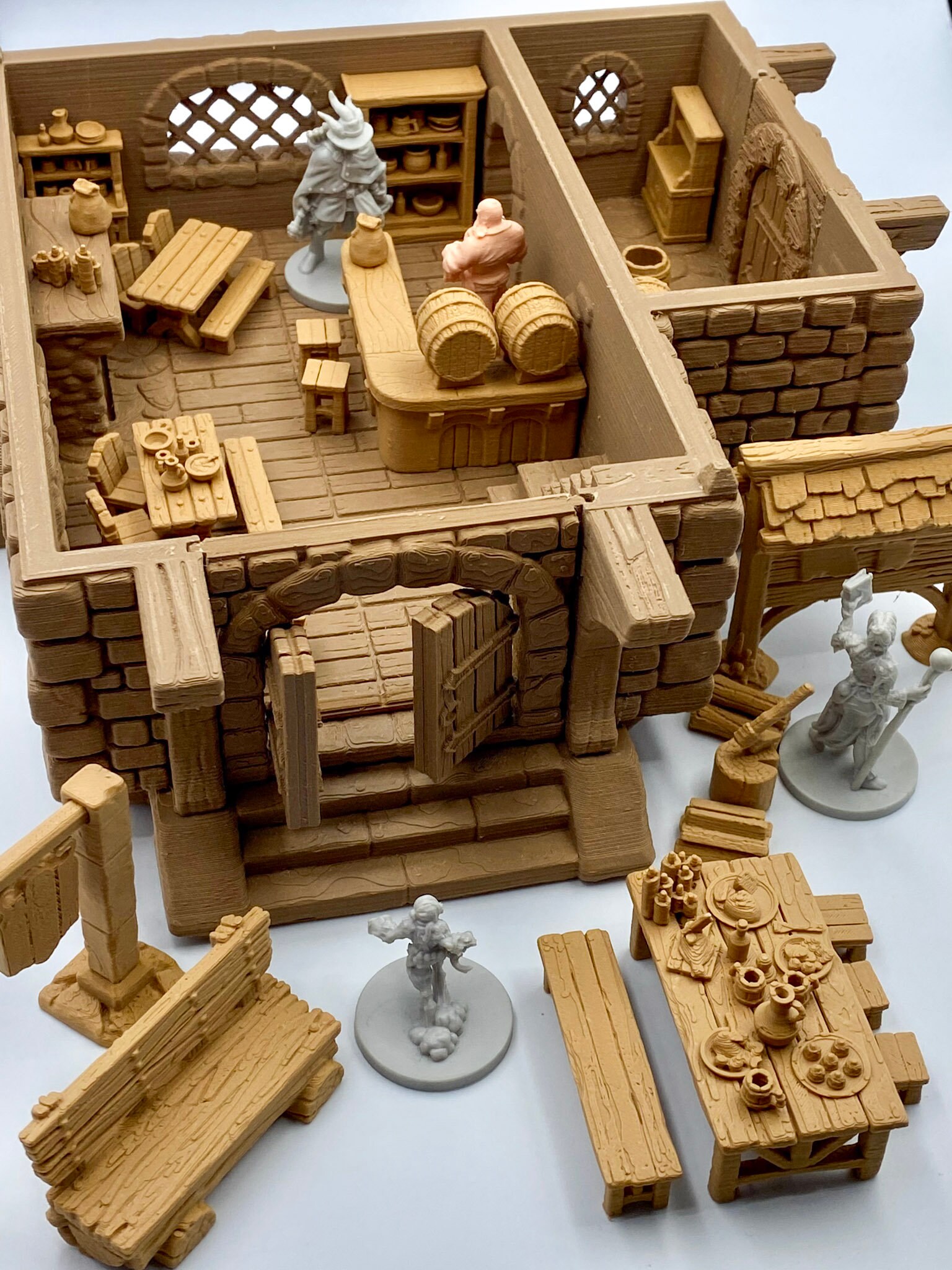30 and 60-Piece Tavern Interior and Exterior Miniature Sets for DnD ...
