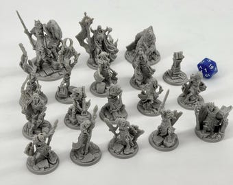 Undead Miniature Army, 8-63 pc | 3D Printed DnD Pathfinder Skeleton Warband 32mm