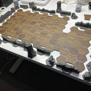 Magnetic Gloomhaven Terrain Set - 500+ Hex Tiles, Risers, Walls & Doors | 3D Printed Complete Gaming Scenery System | RPG Scenery Pack