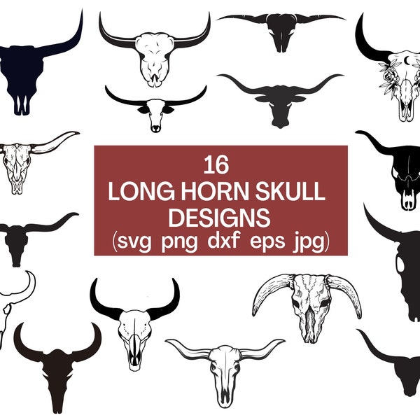 Longhorn Skull Svg, Cow Skull Svg, Bull Skull Svg, Longhorn Svg, Western Svg, Texas Longhorn Svg, Long Horn Svg, Texas Longhorn