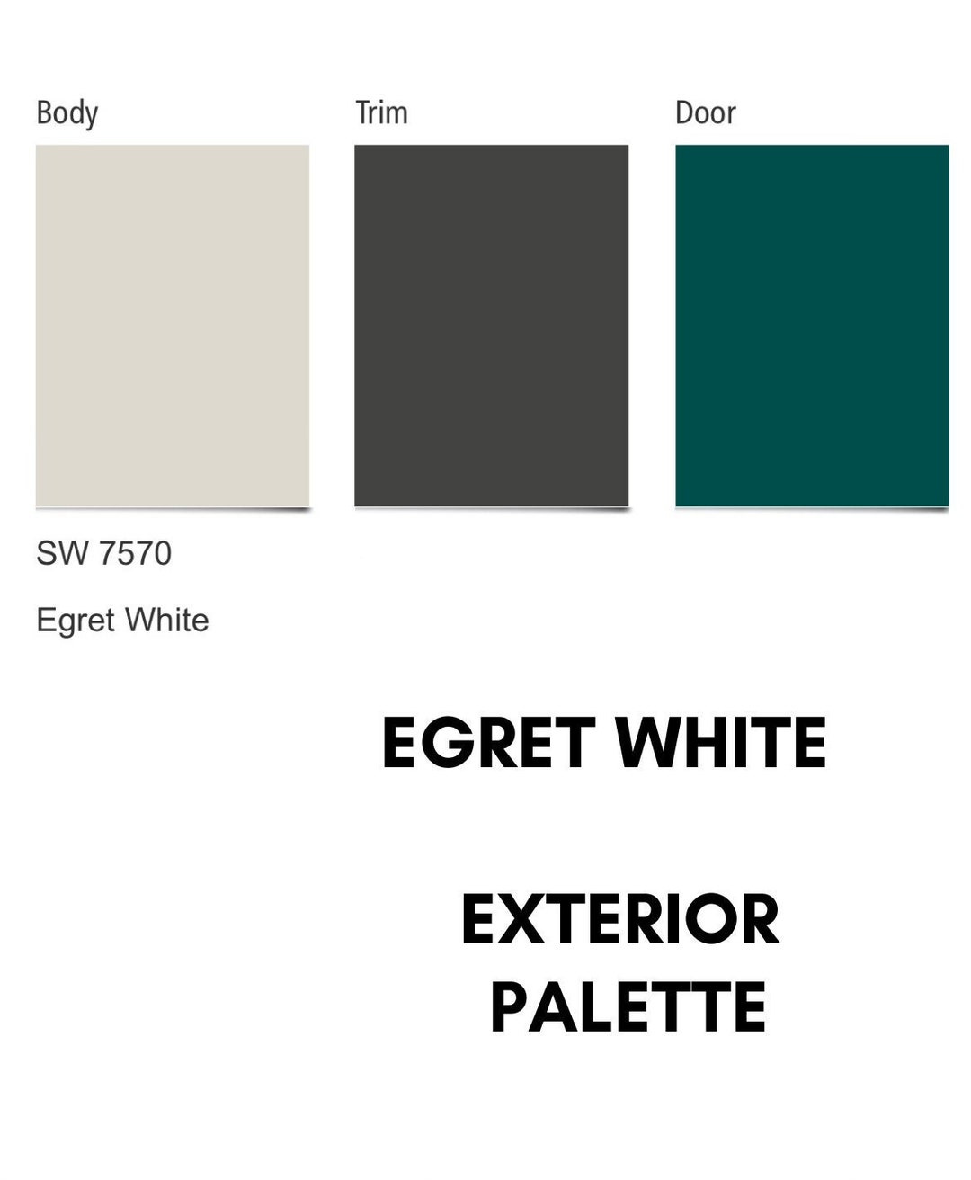 Egret White Color Scheme Exterior Design Prepackaged Color Etsy