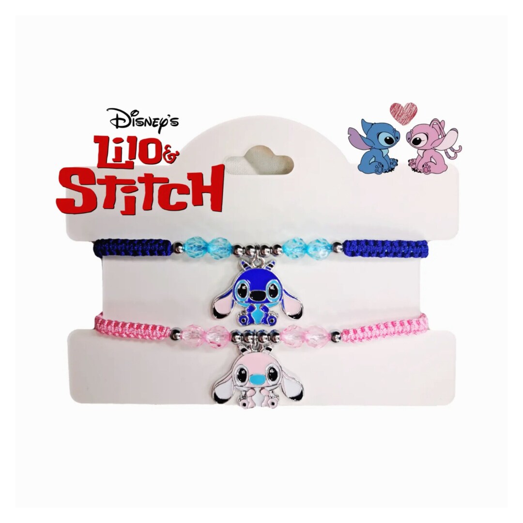 Lot De 7 Accessoires Cheveux Et Bracelets Disney Stitch Et Angel - Pour Enfants - Cadeau Magique