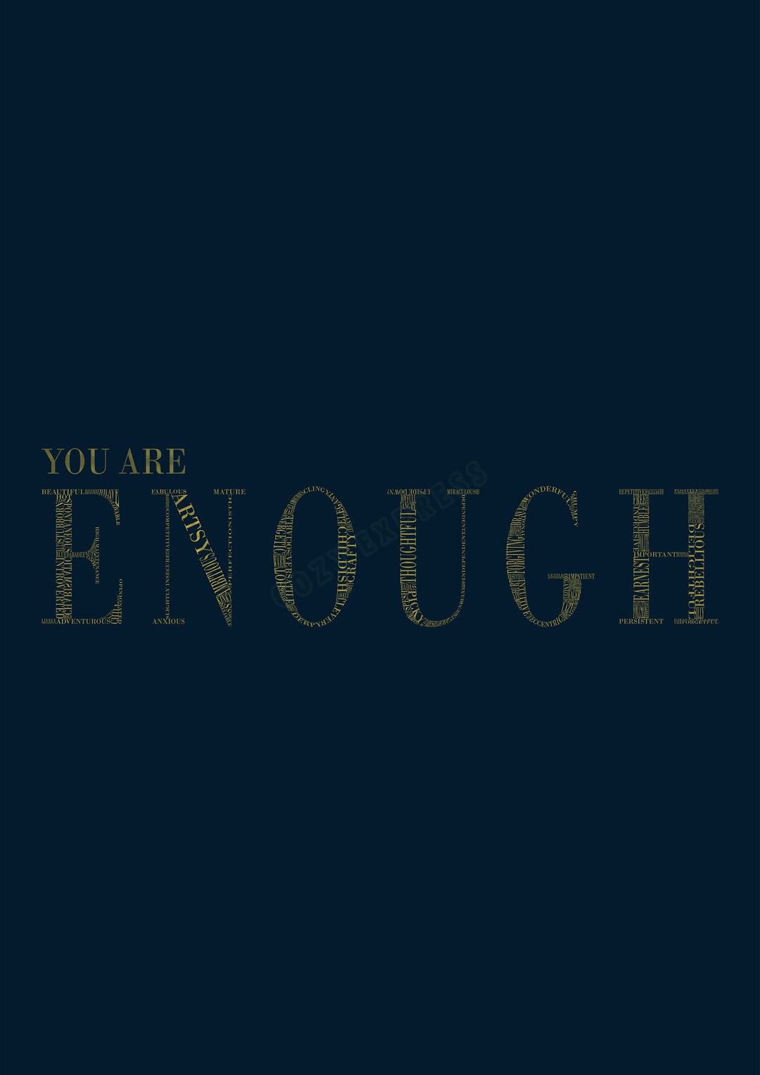 You Are Enough Poster Selflove Poster Letters Made of Etsy
