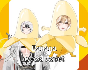 May include: Two people wearing banana costumes. The text "Banana Live2d Asset" is below the image.