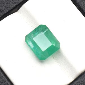 Piedra preciosa esmeralda octagonal de 5,45 cts con corte esmeralda facetado, piedra preciosa esmeralda verde suelta de 11 x 9 mm para hacer joyas