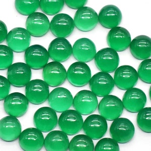 Green Agate (Onyx) Round Calibrated Natural Loose Gemstone Cabochon Flat Back AAA Top Quality Gemstone For jewelry making 3 mm To 12 mm
