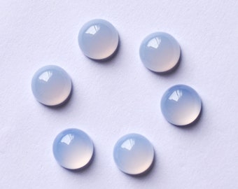 Natural chalcedony Rounds Cabochons All Sizes Available chalcedony Calibrated Blue chalcedony Crystal Calibrated Loose Gemstones For Jewelry