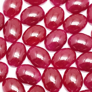 Lab Ruby Dark Opaque Oval Shape Loose Gemstone Crystal Cabochon Calibrated Gemstone Top Quality 5X3 mm To 20X15 MM Sizes For Jewelry