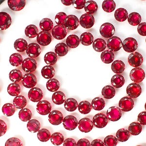 Rubi de laboratório com lapidação redonda de diamante de 3 mm a 12 mm, rubi calibrado facetado, pedras preciosas soltas para fabricação de joias, rubi vermelho escuro, coríndon, sangue de pombo