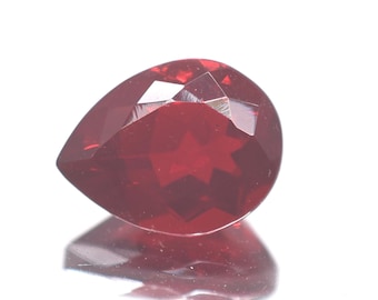 Pear Cabochon Lab-created Ruby: Loose Gemstone (26X16X9 Mm, 39.5