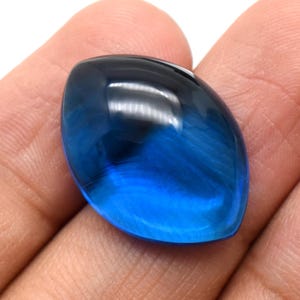 Dark Blue Topaz Marquise Cabochon Lab Created Blue Topaz 25 Carat Gemstone 23X18 mm Marquise Gemstone For Jewelry Makings