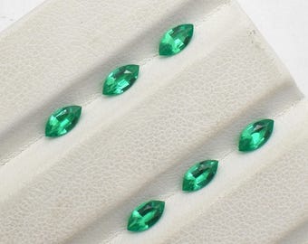 Lab Grown Marquise Cut AAA Quality Emerald Loose Stone for Jewelry Making/ Gemstones Supplies Lab Created Dainty Anniversary 8X4 mm 9X4.5 mm