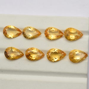 Natural Citrine Pear Faceted Cut 15X10X6 MM Calibrated Loose Certified Gemstone Untreated Lot Ready For Jewelry Setting