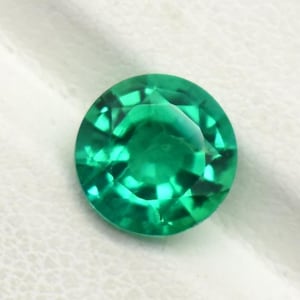 Round Hydrothermal Lab Grown Emerald 8 mm 9 mm 10 mm 11 mm 12 mm Calibrated Vivid Green Loose Gemstone For Jewelry Makings