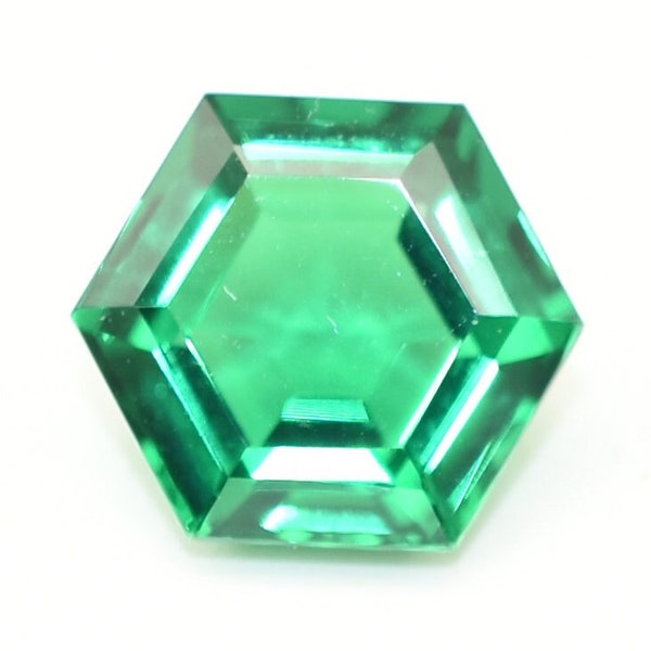 Lab Emerald Hexagon 6 MM To 20 MM Sizes Available Lab Created NENO Emerald Gemstone For Jewelry Making