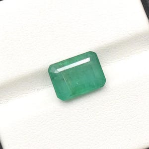 Esmeralda natural AAA de corte octogonal de 3,00 quilates, 9,5 x 7 mm, esmeralda de Zambia sin tratar / piedra esmeralda suelta para joyería / piedra para anillo, colgante